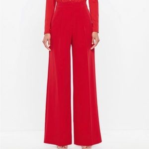 Missguided Peace + Love Red Wide leg Crepe Pant